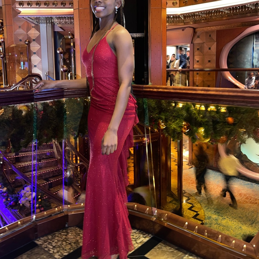Formal Glitter Ruffled Dress - Picture 4 of 4